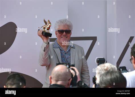 Venice Italy 29th Aug 2019 Pedro Almodovar Shows The Golden Lion At