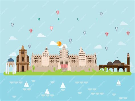 Premium Vector | Mali Famous Landmarks Infographic