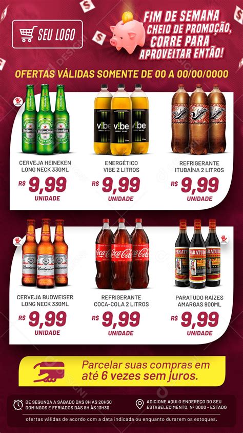 Encarte Fim De Semana Cheio De Promoção Cerveja Refrigerante Social