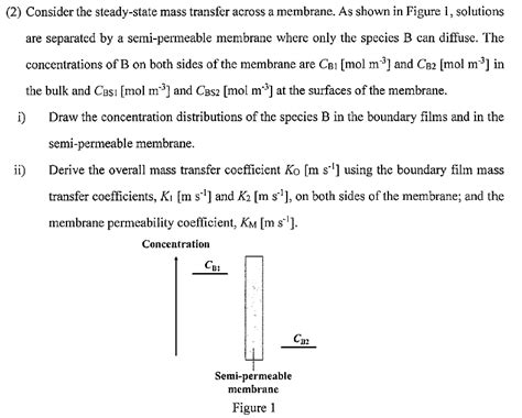 Solved 2 Consider The Steady State Mass Transfer Across A