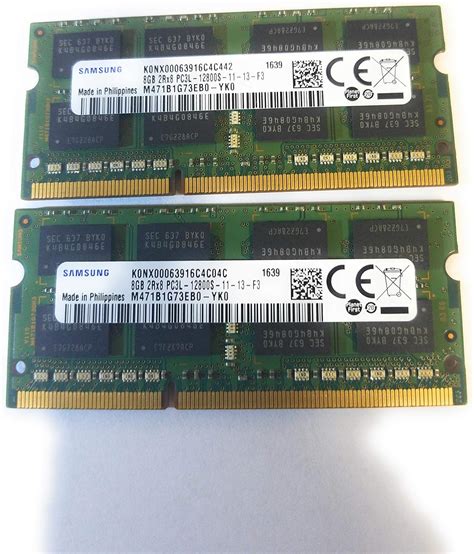 Samsung 16gb 2 X 8gb 204 Pin Sodimm Ddr3 Pc3l 12800 1600mhz Ram