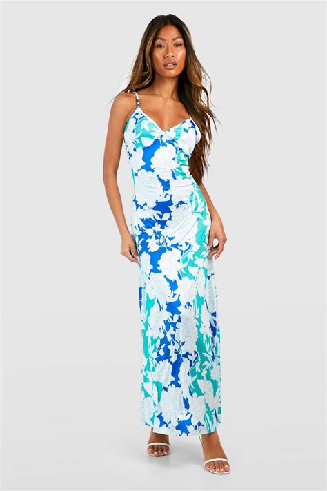 Floral Strappy Maxi Slip Dress Boohoo Uk