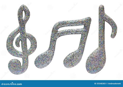 Silver Glitter Music Notes Stock Illustration Illustration Of