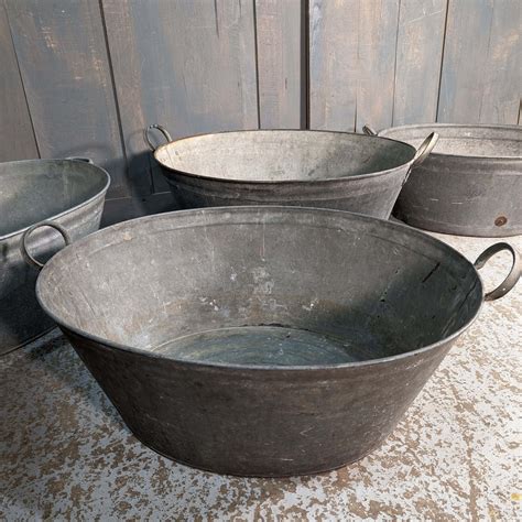 Church Attic Find - Vintage Hungarian Galvanised Steel Bath Tubs