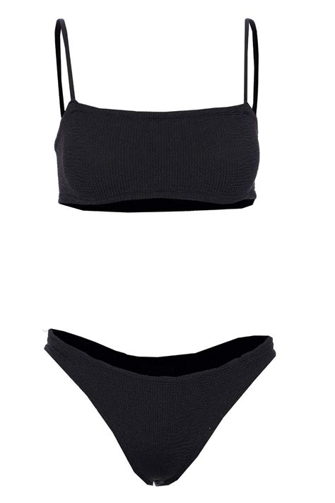 Hunza G Gigi Crinkle Bikini Set In Black Lyst UK