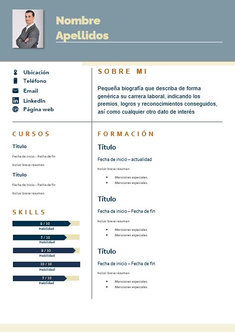 Curriculum En Word Plantillas De Cv Gratis