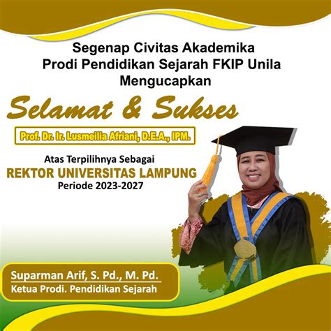 Selamat Dan Sukses Rektor Terpilih Program Studi Pendidikan Sejarah