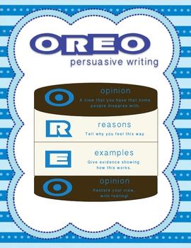 oreo persuasive writing graphic organizerposterpersuasive words