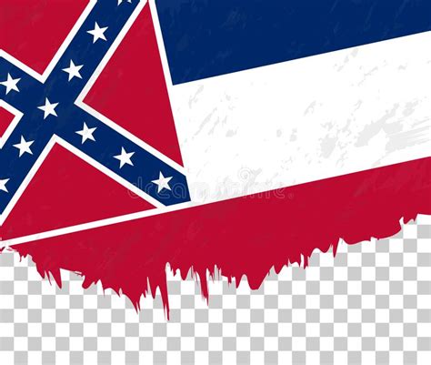 Bandera De Mississippi En Movimiento Redondeado Del Cepillo Del Grunge