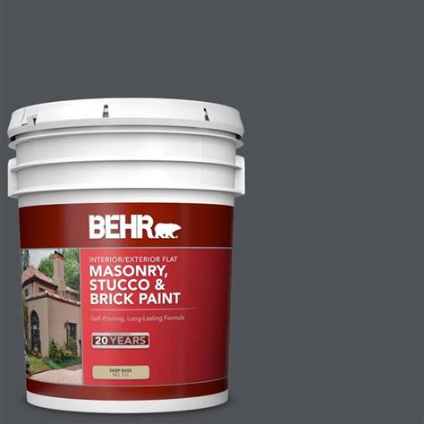 BEHR 5 Gal N510 6 Orion Gray Flat Interior Exterior Masonry Stucco