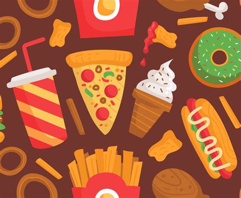 Junk Food Seamless Pattern Background