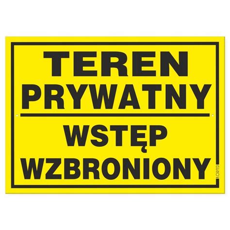 Tabliczka Teren Prywatny Wstęp Wzbroniony 25x35cm porównaj ceny