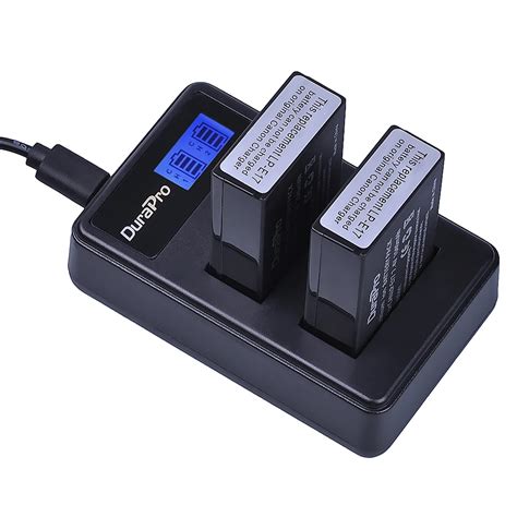 DuraPro 1040mAh LP E17 LP E17 Bateria LCD USB Dual Charger For Canon