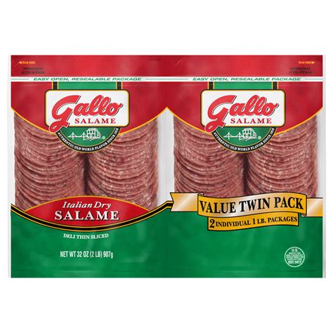 Gallo Salame Salame Italian Dry Deli Thin Sliced Value Twin Pack