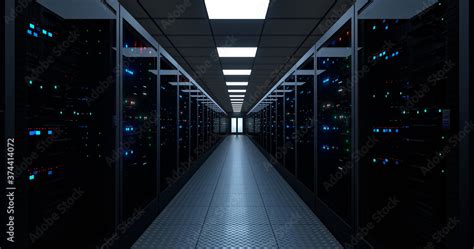 Foto De Server Room Data Center Hosting Services Dark Server Room