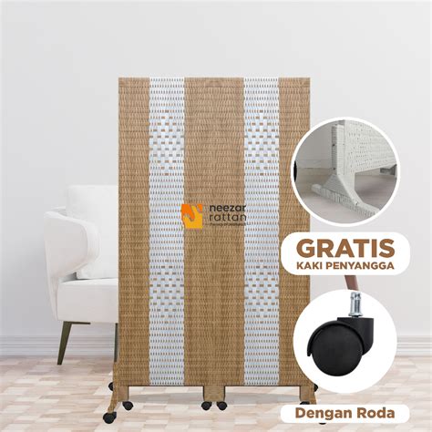 Jual READY STOCK 2 Pintu Sketsel Rotan No 13 Pembatas Penyekat