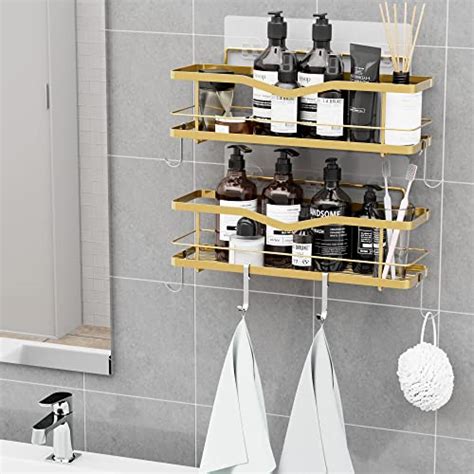 Mzf Pack Shower Caddy No Drilling Adhesive Shower Shelf Rustproof