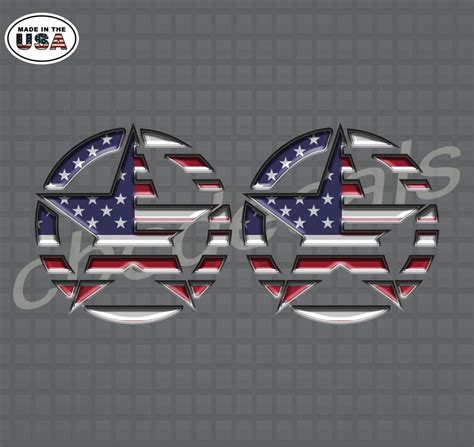 Stripedamerican Flag Star Decal Stickers Set Of 2 Star Decals For