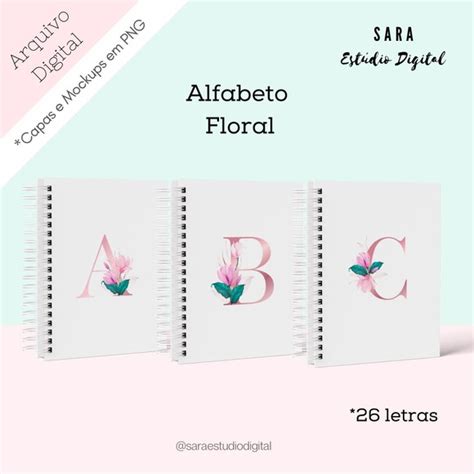 Arquivo Digital Capas De Agendas Alfabeto Floral Elo