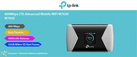 Tp Link M Mbps Lte Advanced Mobile Wi Fi Ta Nabilir Fiyat