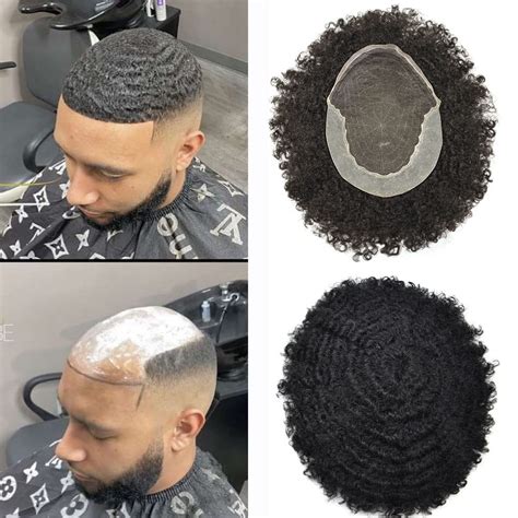 Amazon Afro Toupee For Black Men Kinky Curly French Lace Front