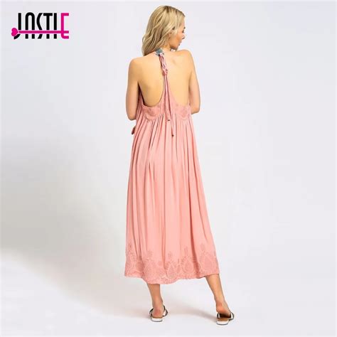 Aliexpress Buy Jastie Summer Sexy Backless Halter Neck Slip Dress