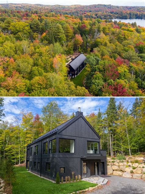 All Black Wood Siding Creates A Striking Exterior For This New House ...