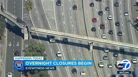 110 Freeway To Close In Both Directions As Crews Demolish Bridge Here