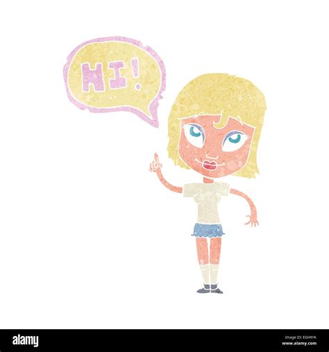 cartoon woman saying hi Stock Vector Image & Art - Alamy