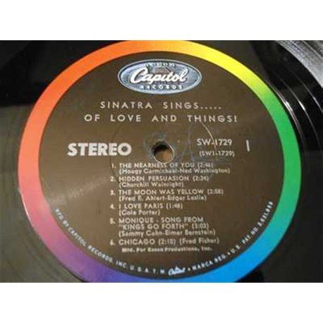 Frank Sinatra Sinatra Sings Of Love And Things Lp Vinyl Record For Sale