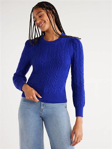 Scoop Womens Cable Knit Crewneck Sweater Sizes Xs Xxl