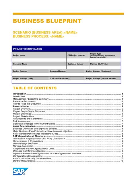 Business Blueprint Template | Business Process | Performance Indicator