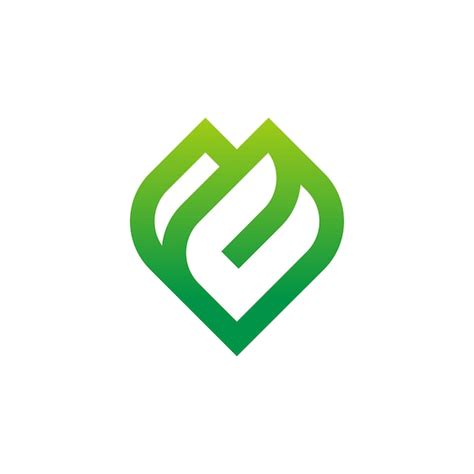 Premium Vector Green Leaf Line Abstract Logo Vector Image