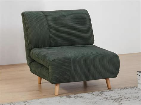 Fauteuil Convertible En Velours C Tel Palula Vert Fonc Leroy Merlin