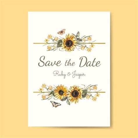 Free Vector Save The Date Wedding Invitation Mockup Vector