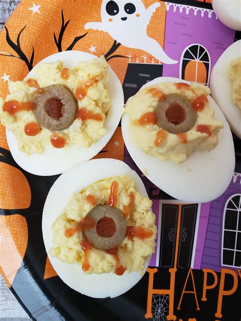 Halloween Bloodshot Eyes Deviled Eggs