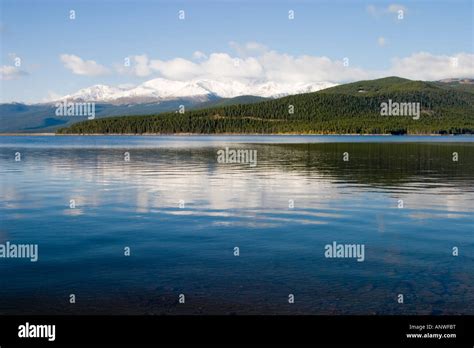 Beautiful Turquoise Lake Colorado Shimmering Early On A Beautiful