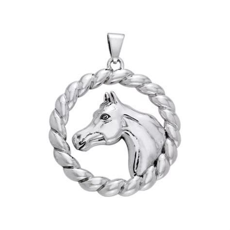 ARABISCHES PFERD SEIL Geflecht 0 925 Sterlingsilber Anhänger Peter