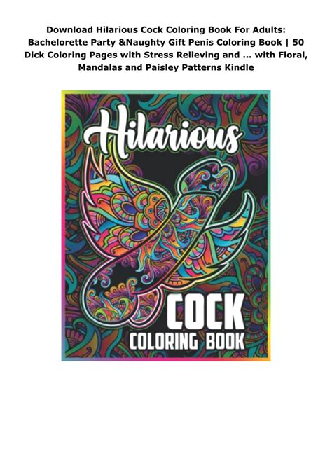 Download Hilarious Cock Coloring Book For Adults Bachelorette Party And Naughty T Penis