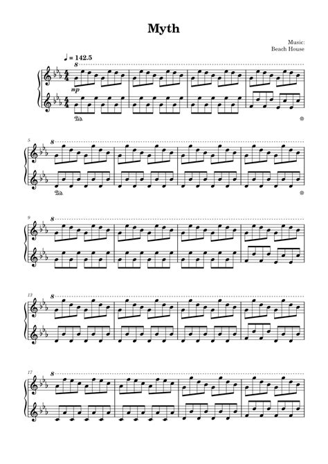 Myth Beach House Sheet Music For Piano Solo