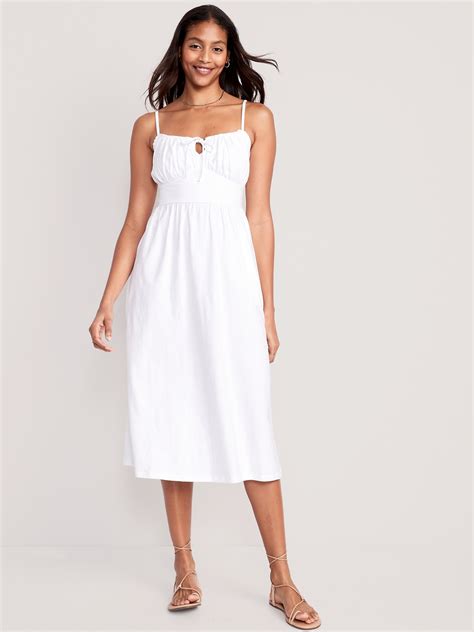 White Fit And Flare Midi Dress Dresses Images Page