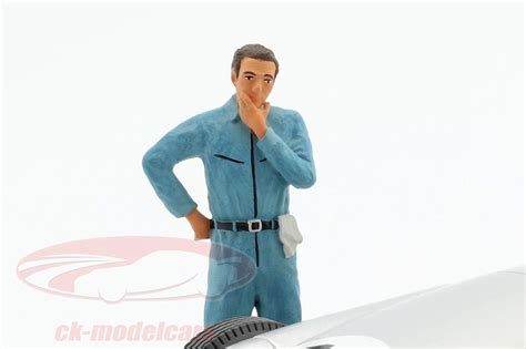 Figurenmanufaktur Mechaniker Mit Blauem Overall Nachdenklich Figur