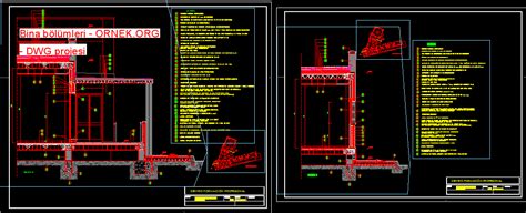 Bina bölümleri dwg projesi Autocad Projeler