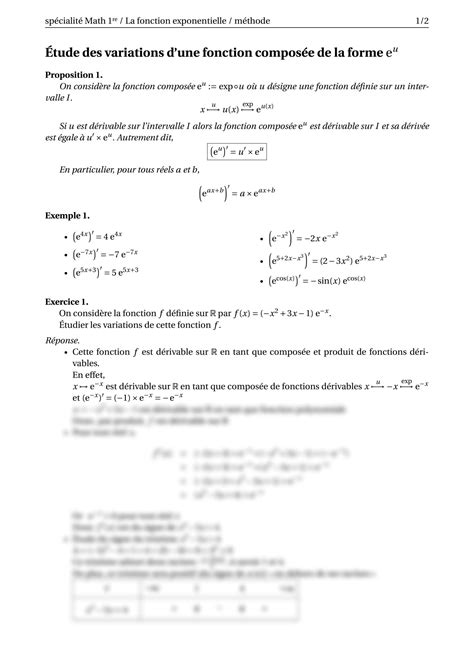 Solution Math Matiques Fonction Exponentielle Composee Methode Studypool