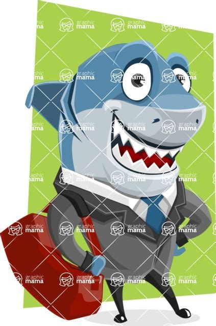 Shark Businessman Cartoon Vector Character Set Shape 10 Graphicmama