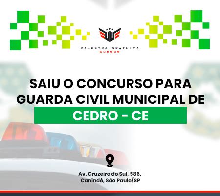 COMO FUNCIONA O CONCURSO GCM CEDRO CE Curso Palestra Gratuita