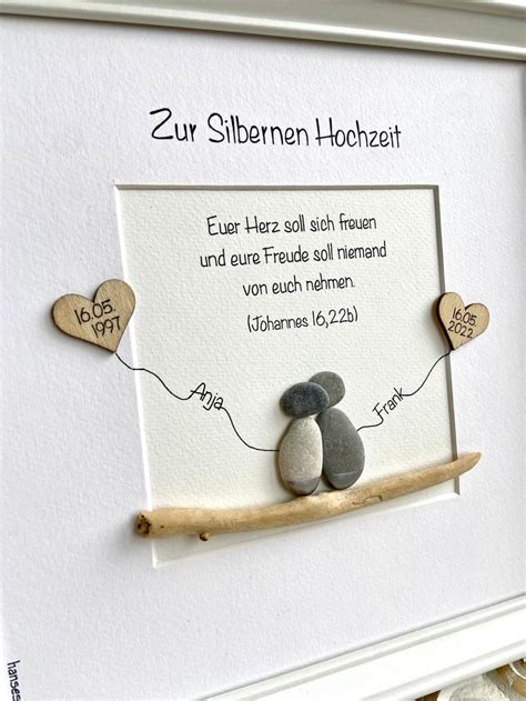 Steinbild Silberhochzeit Herz Freude Etsy De In 2023