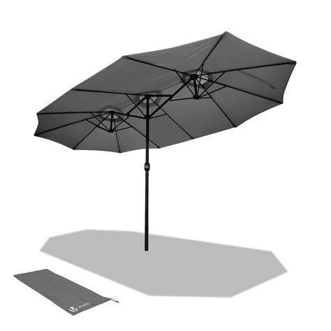 Sombrilla Parasol De Doble 460 X 270 Cm Gris Leroy Merlin