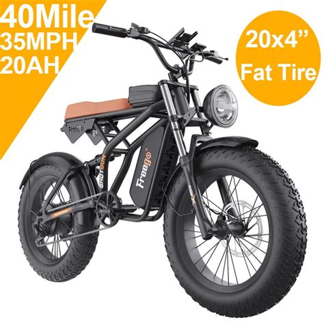 Electric Bike 35 MPH 40 Miles 20 Inch Tire off-Road Ebikes, All-Terrain ...