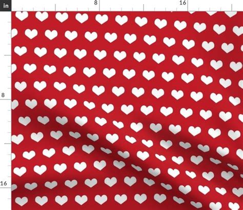 Red And White Valentines Heart Fabric He Spoonflower